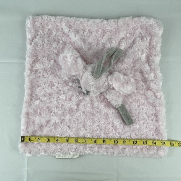 Blankets & Beyond Pink Bunny Rabbit 16" Baby Lovey Swirl Fur Pacifier Holder - Picture 5 of 9